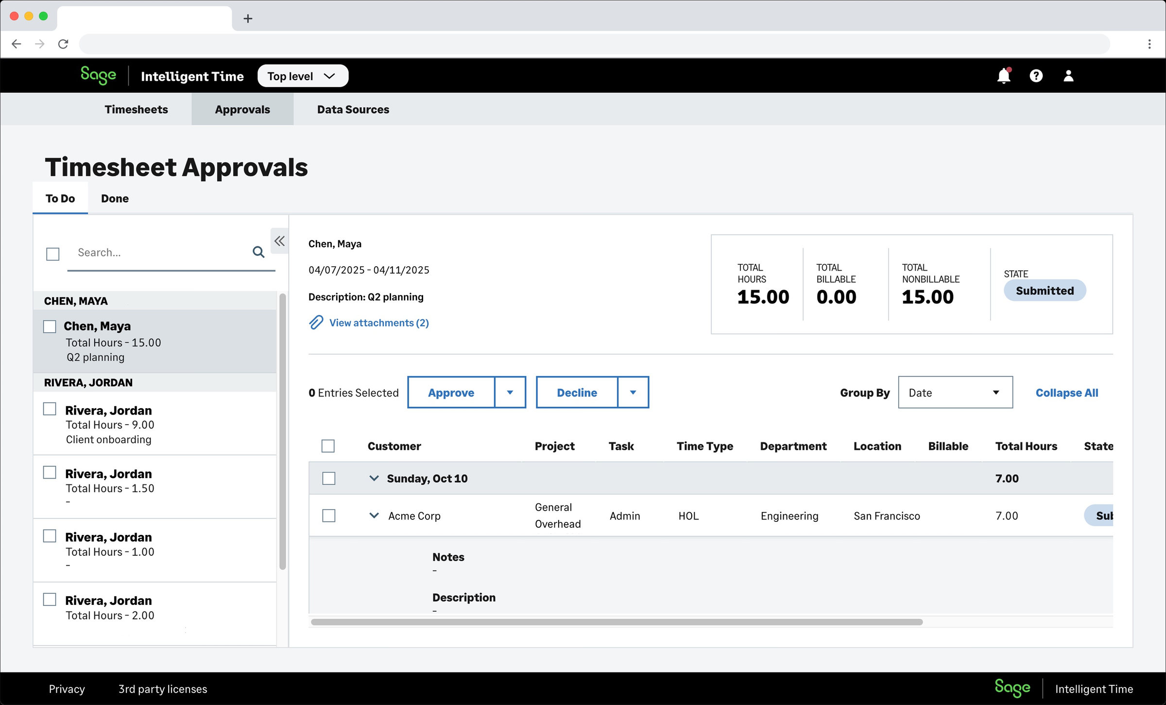 Screenshot of the legacy SIT approvals interface, with a dense two-pane layout and nested data tables.